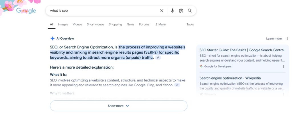 Rezultati poshuku zapitu what is seo