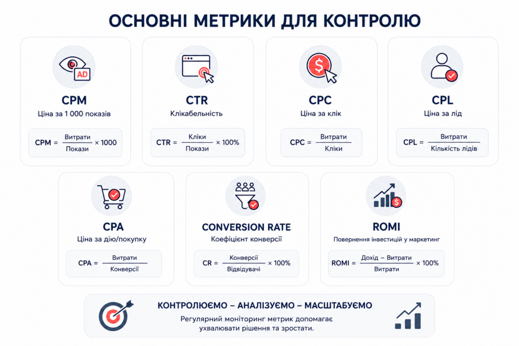 Основни метрики для контролю Telegrm Ads