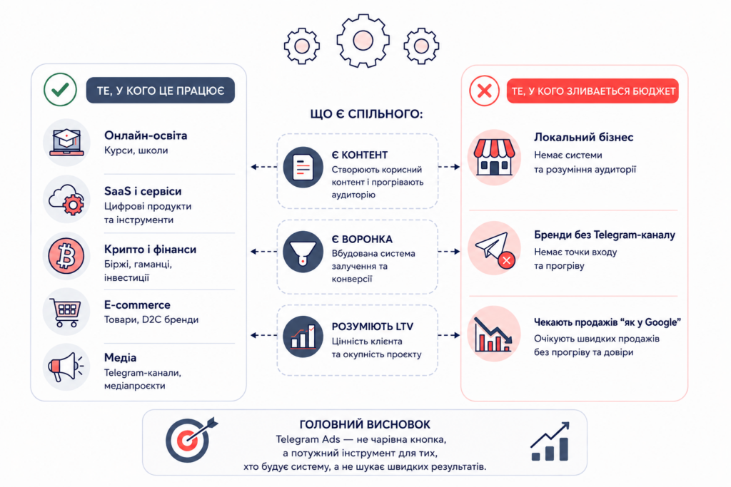 Кому варто запускати Telegram Ads